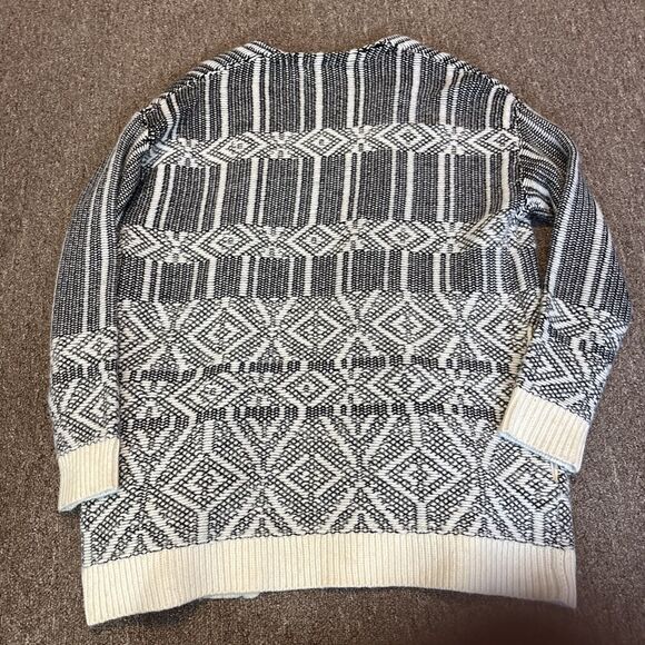 Gerard Darel PARIS Cardigan Womens 1 Open Front Fringe Knit Aztec Geometric - Picture 10 of 10